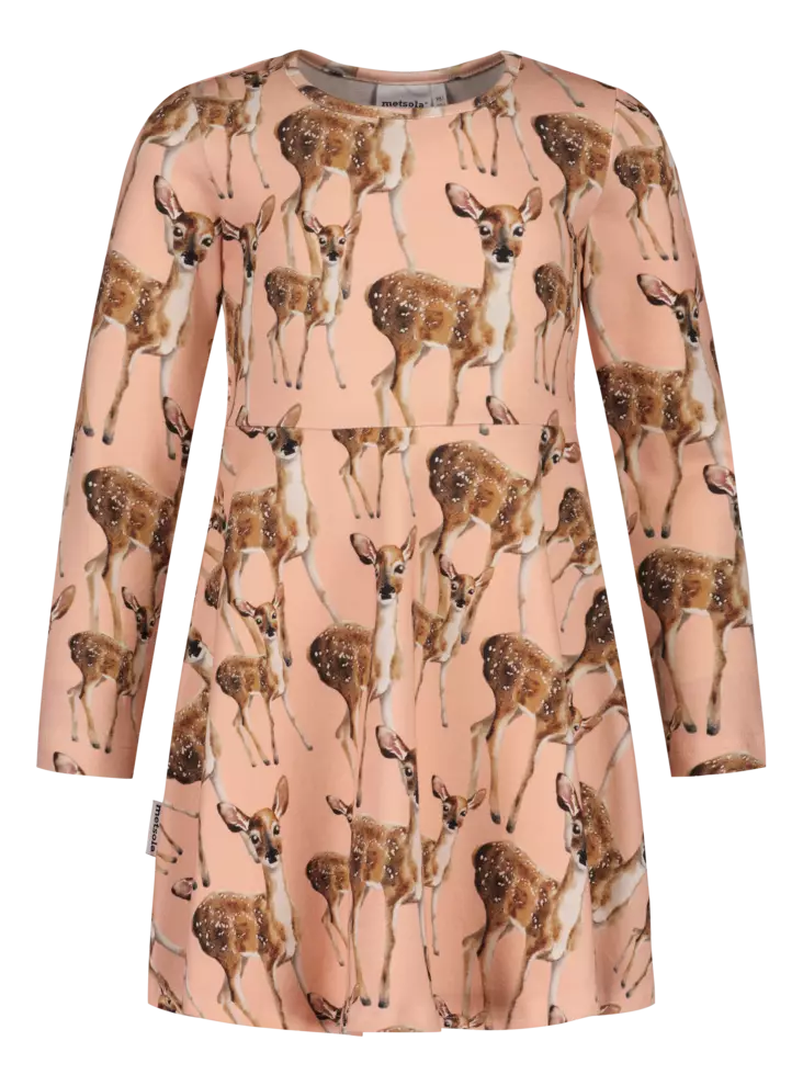 Metsola lasten mekko, bambi/persikka - Pitkähihaiset mekot - metss2661044200BP - 1