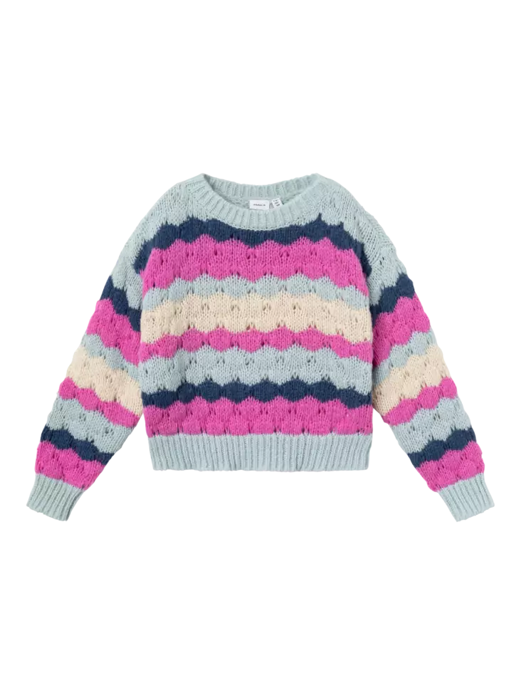 Name it lasten neule paita, pinkki/sin. - Neuleet - name13233073pp - 1