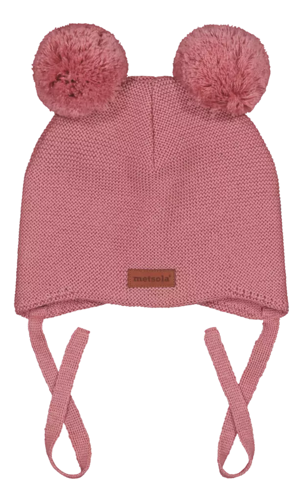 Metsola nauhallinen villapipo lankatupsut, roosa - Talvipäähineet - metswn2504r - 1