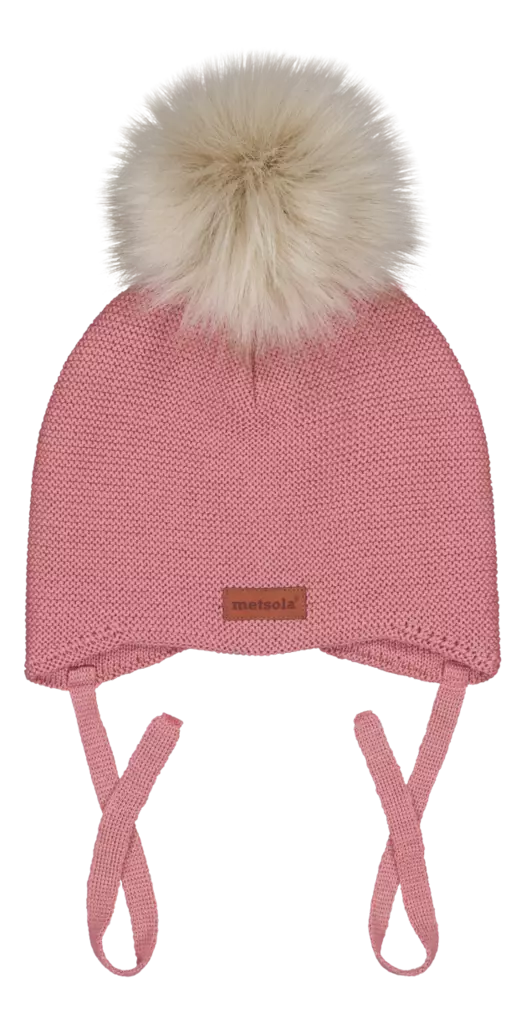 Metsola nauhallinen villapipo, roosa - Talvipäähineet - metswn25014r - 1