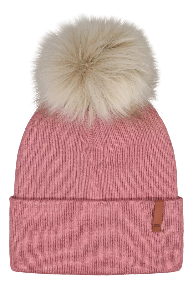 Metsola villapipo karvatupsulla, roosa - Talvipäähineet - metswn2505r - 1