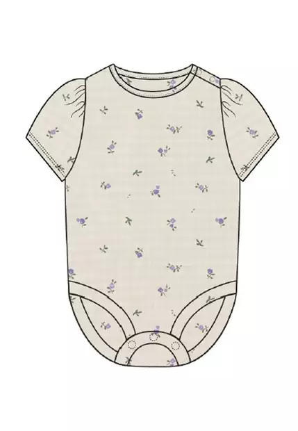 Name it vauvan kukkabody, kerma - Lyhythihaiset bodyt ja kesäpuvut - name13233989js - 1