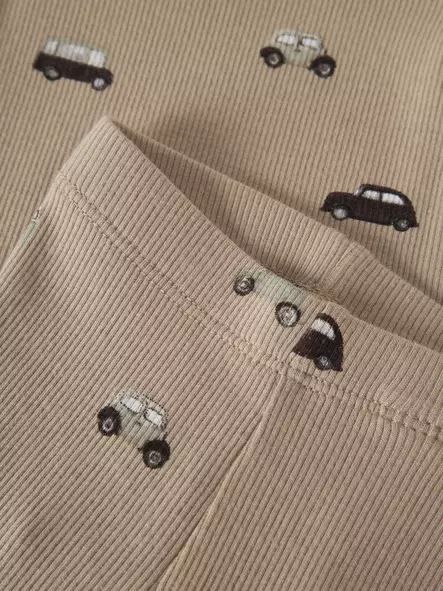 Name it vauvan rib legginsit, autot beige - Legginsit - name13260252s - 2