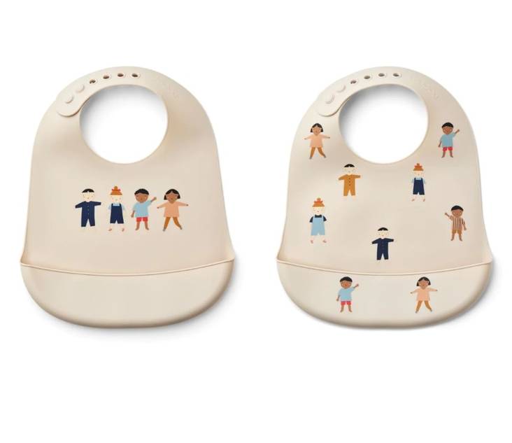 Liewood silikoni ruokalappu 2kpl, lapset - Ruokalaput ja kuolaliinat - LW15128ks - 1