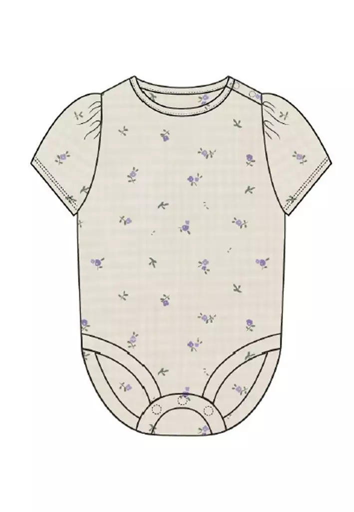 Name it vauvan kukkabody, kerma - Lyhythihaiset bodyt ja kesäpuvut - name13233989js - 1