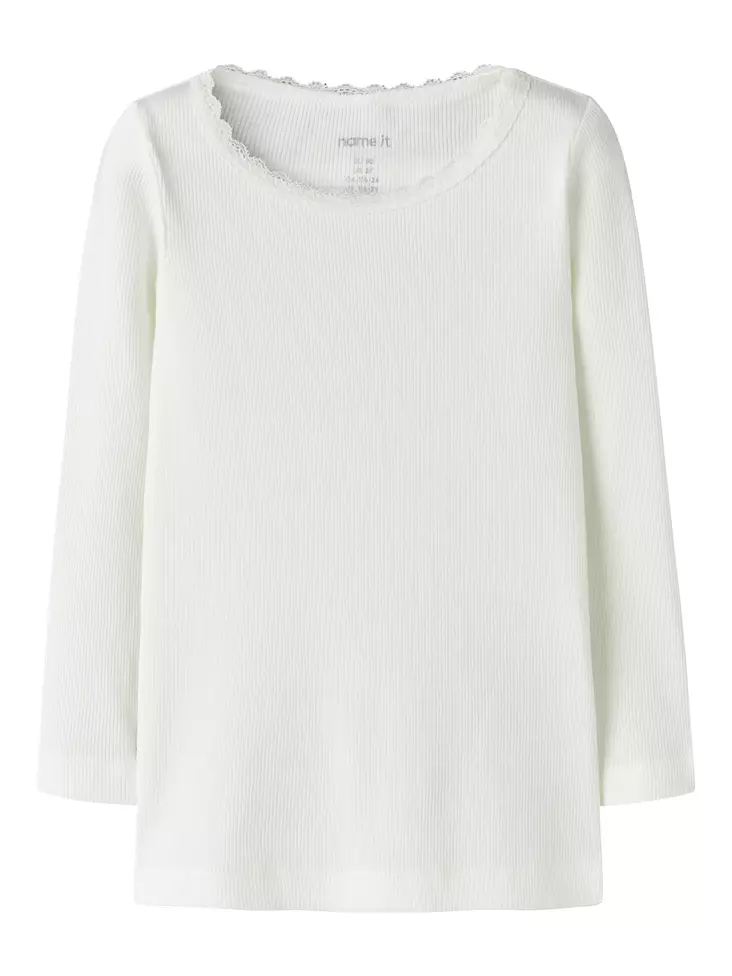 Name It lasten rib paita, valkoinen - Pitkähihaiset paidat - name13198042w - 4