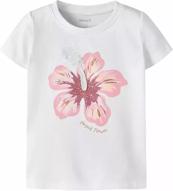 Name it lasten T-paita, Hibiscus kukka - T-paidat - name13255594bw - 1